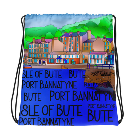 Isle of Bute Drawstring bag #12 - Port Bannatynne - FREE p&p Worldwide