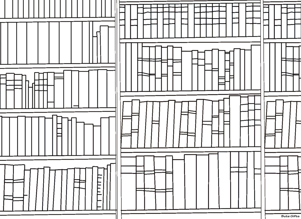 Bookshelf Colour In Sheet (FREE DIGITAL DOWN LOAD)