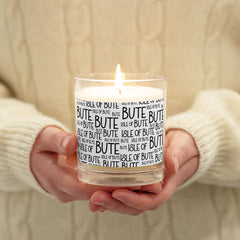 Isle of Bute Glass jar soy wax candle - Free p&p Worldwide