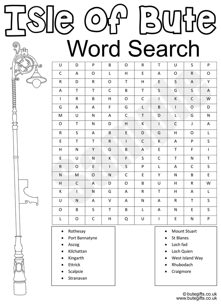 Bute Word Search (FREE DIGITAL DOWN LOAD)