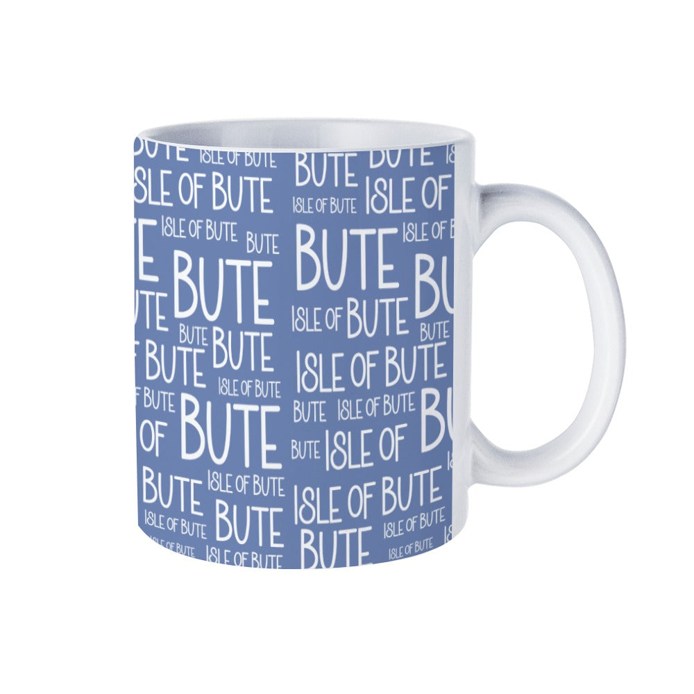 Port Bannatyne Blue Typography Mug | Isle of Bute