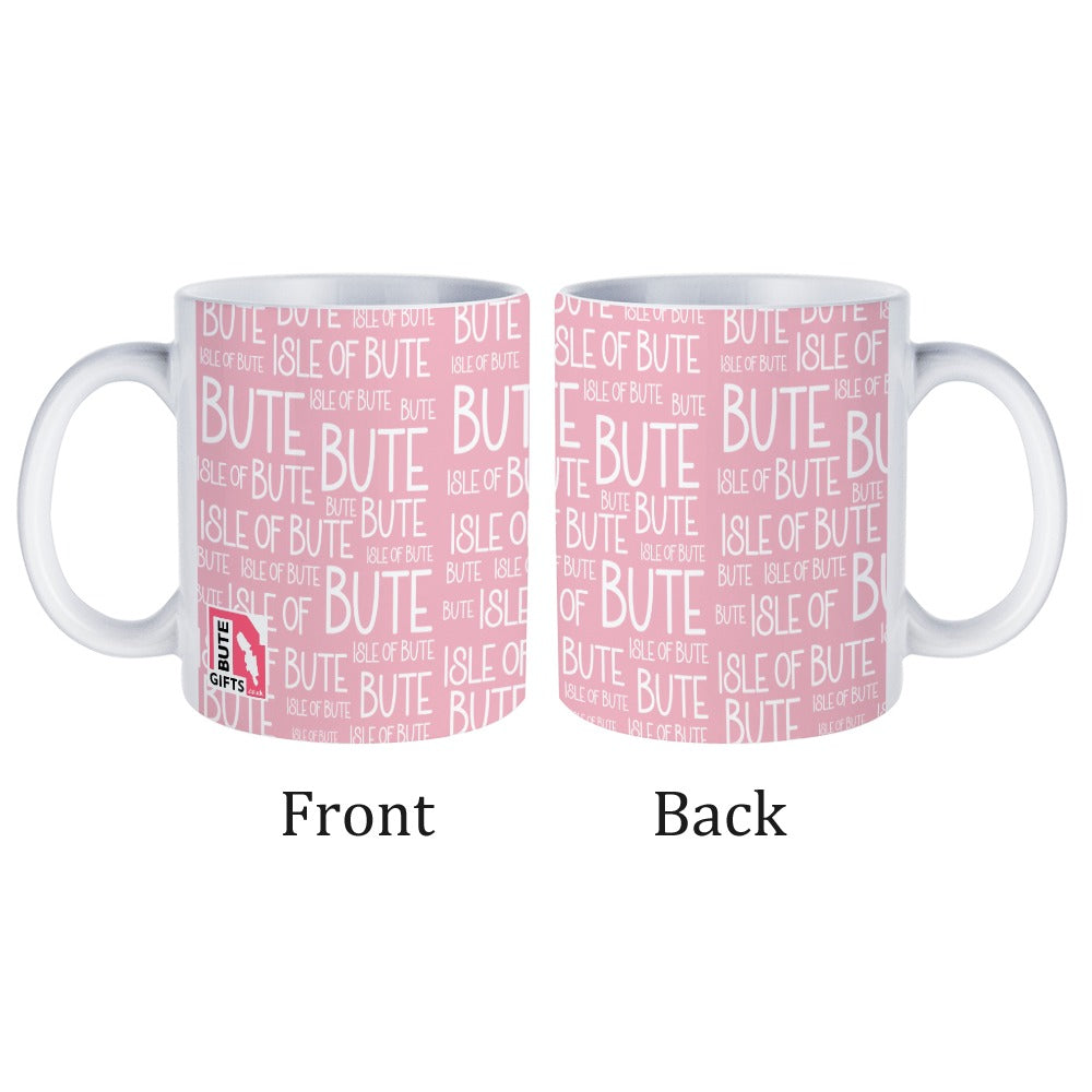 Port Bannatyne Pink Typography Mug | Isle of Bute