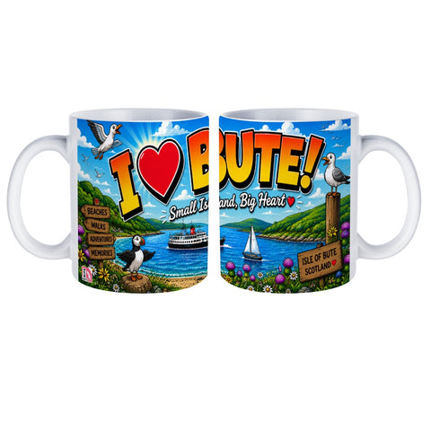 I Love Bute Mug | Colourful Isle of Bute Souvenir