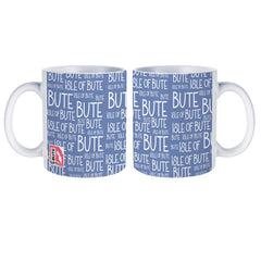 Port Bannatyne Blue Typography Mug | Isle of Bute