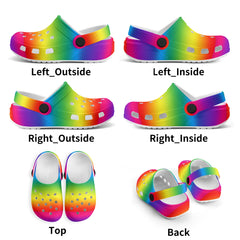 Kids Rainbow Soft Clogs - FREE p&p Worldwide
