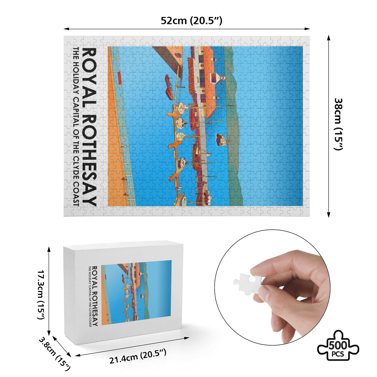 Rothesay Marina Isle of Bute Picture Puzzle Jigsaw (500 Pcs) -  - Free p&p Worldwide