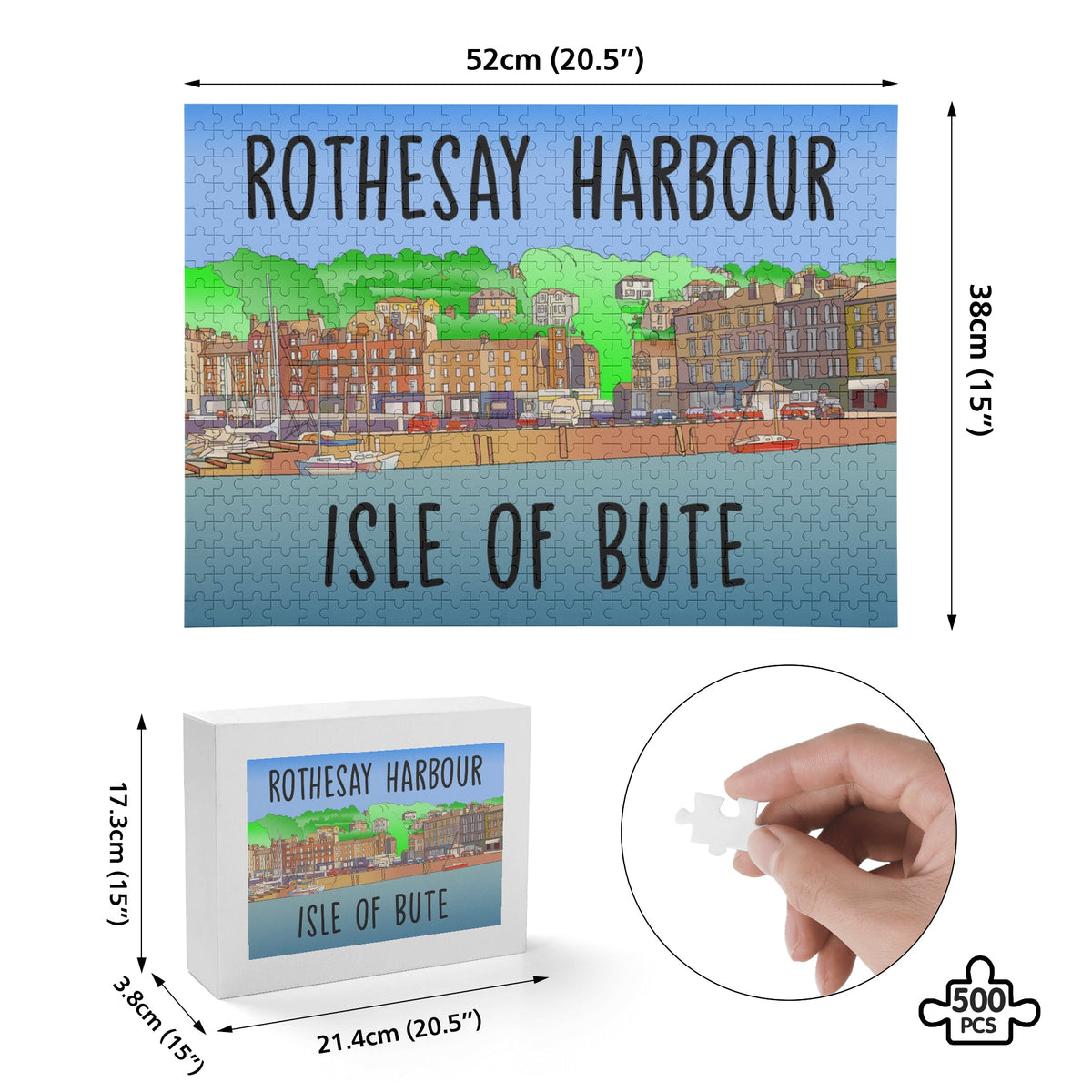 Rothesay Isle of Bute Picture Puzzle Jigsaw (500 Pcs)  - Free p&p Worldwide