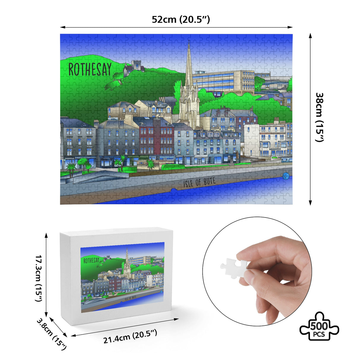 Rothesay Isle of Bute Picture Puzzle Jigsaw (500 Pcs)  - Free p&p Worldwide