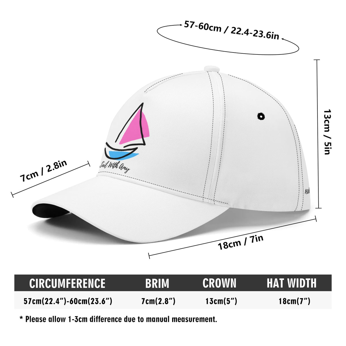 Sail with Amy - B'ball hat - Free p&p Worldwide