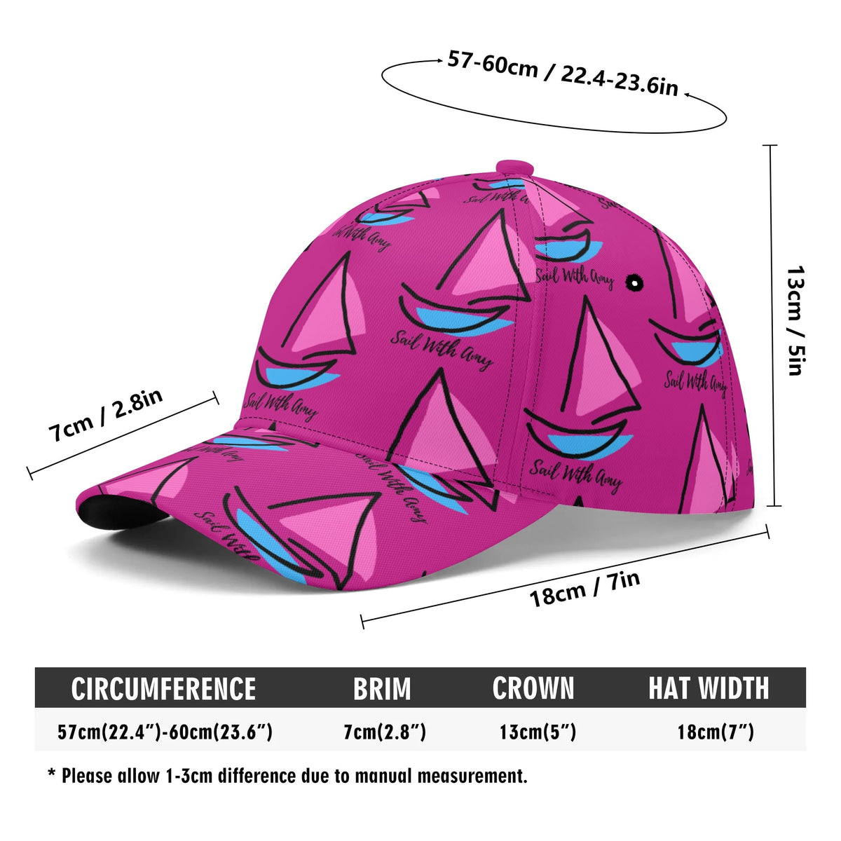 Sail with Amy - B'ball hat - Free p&p Worldwide