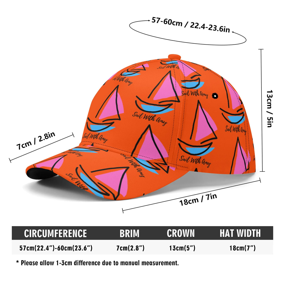 Sail with Amy - B'ball hat - Free p&p Worldwide