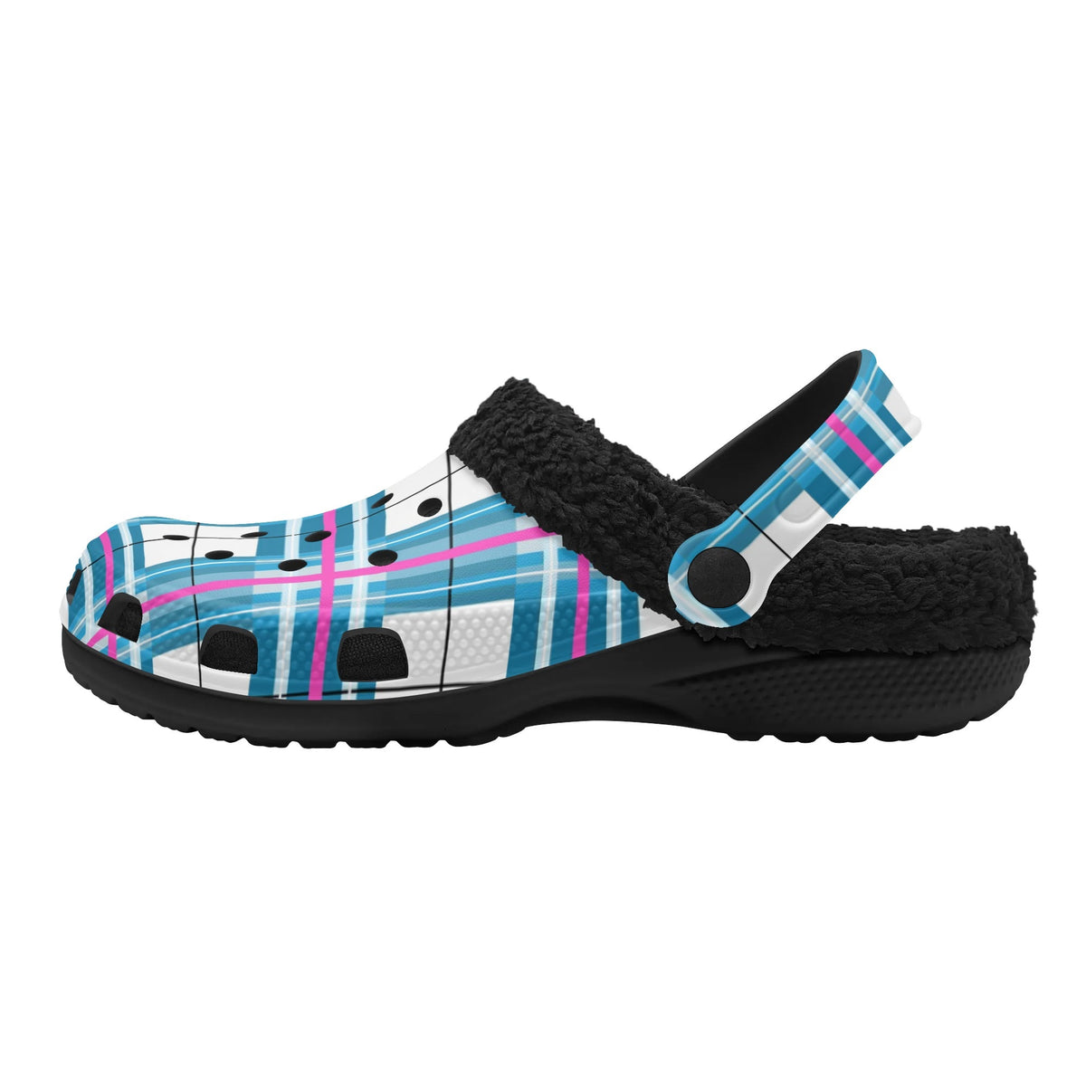 Bute SKy Tartan Adults Fur Lined Clogs - Free p&p Worldwide