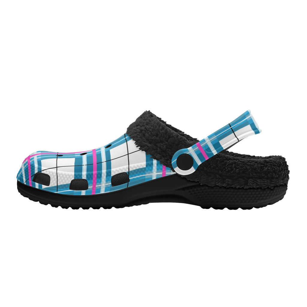 Bute SKy Tartan Adults Fur Lined Clogs - Free p&p Worldwide