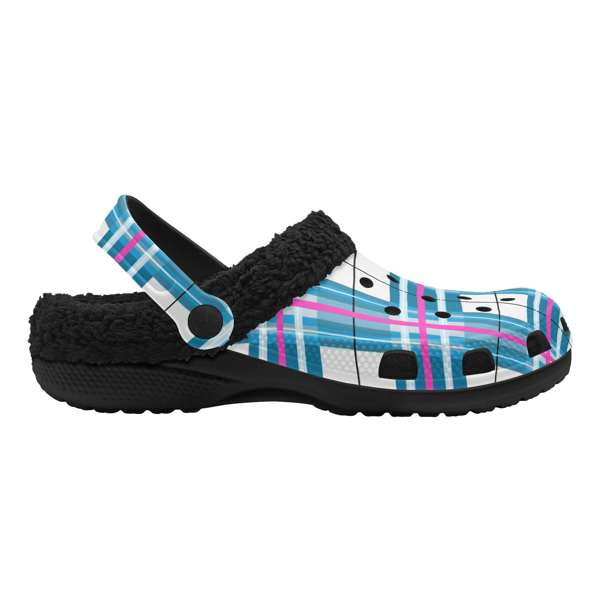 Bute SKy Tartan Adults Fur Lined Clogs - Free p&p Worldwide