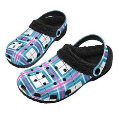 Bute SKy Tartan Adults Fur Lined Clogs - Free p&p Worldwide