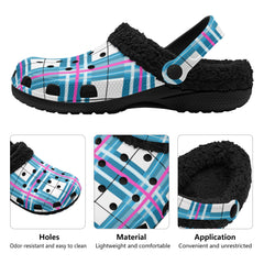 Bute SKy Tartan Adults Fur Lined Clogs - Free p&p Worldwide