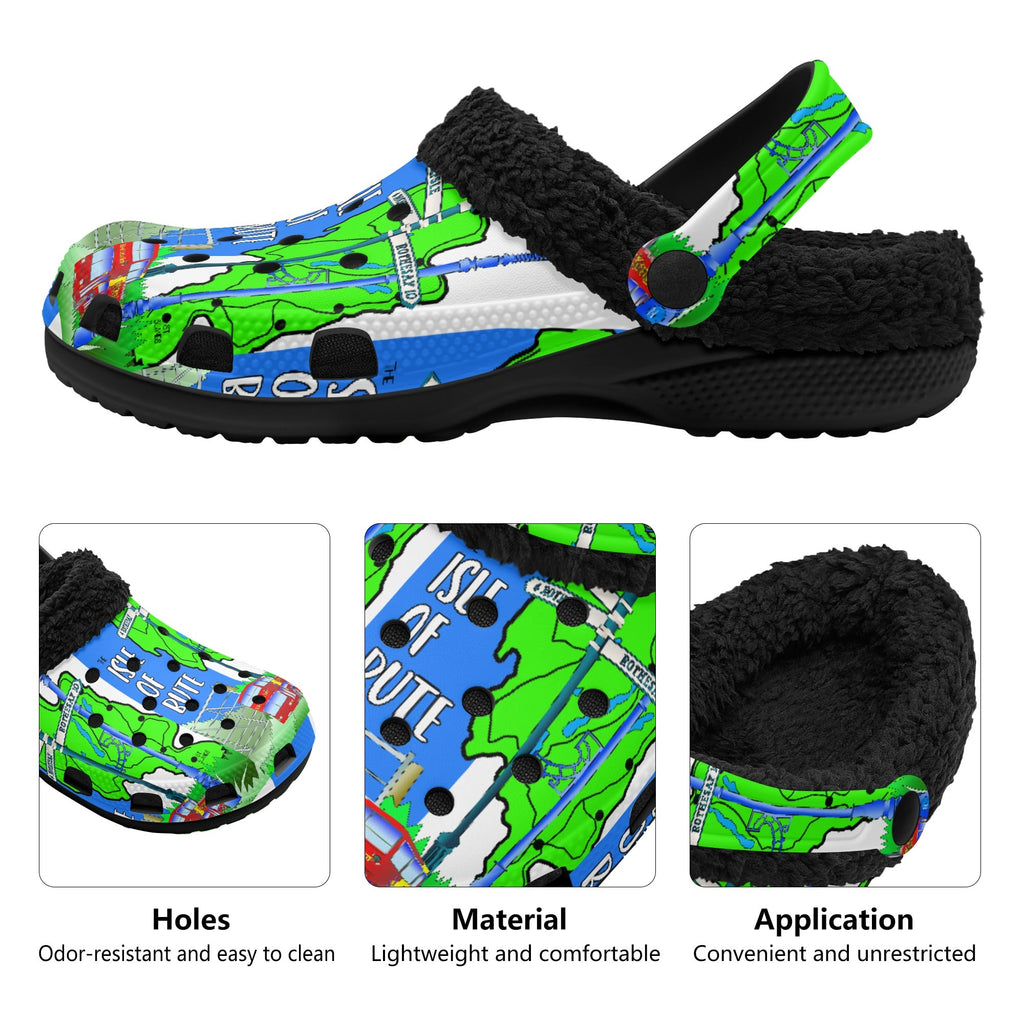 Isle of Bute Adults Fur Lined Clogs - Free p&p Worldwide