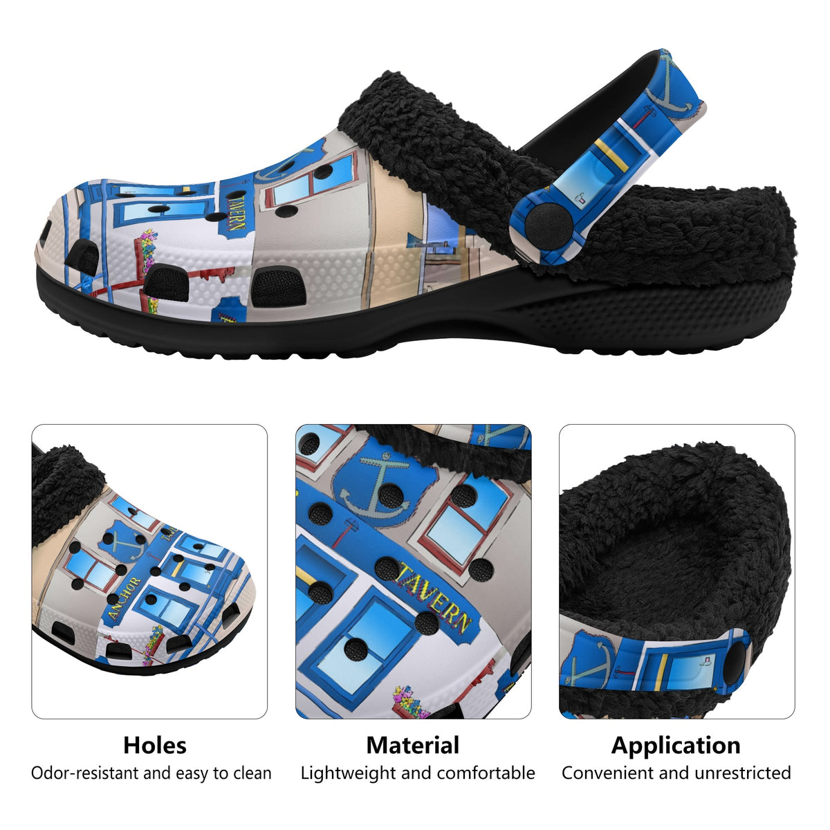 Isle of Bute Adults Fur Lined Clogs - Free p&p Worldwide