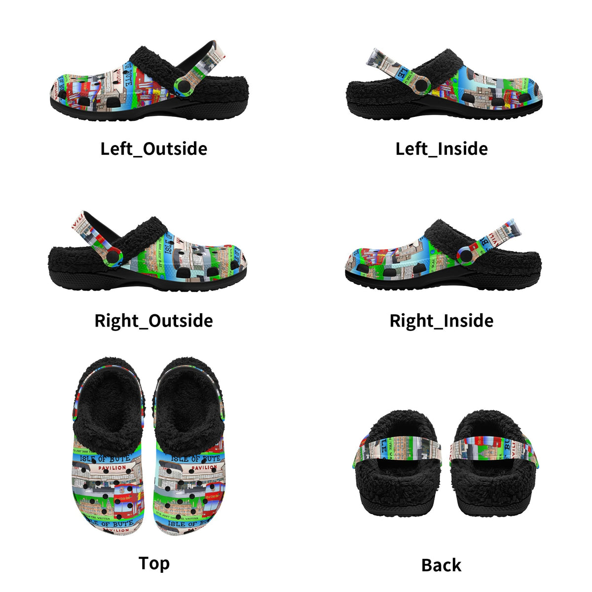 Isle of Bute Adults Fur Lined Clogs - Free p&p Worldwide
