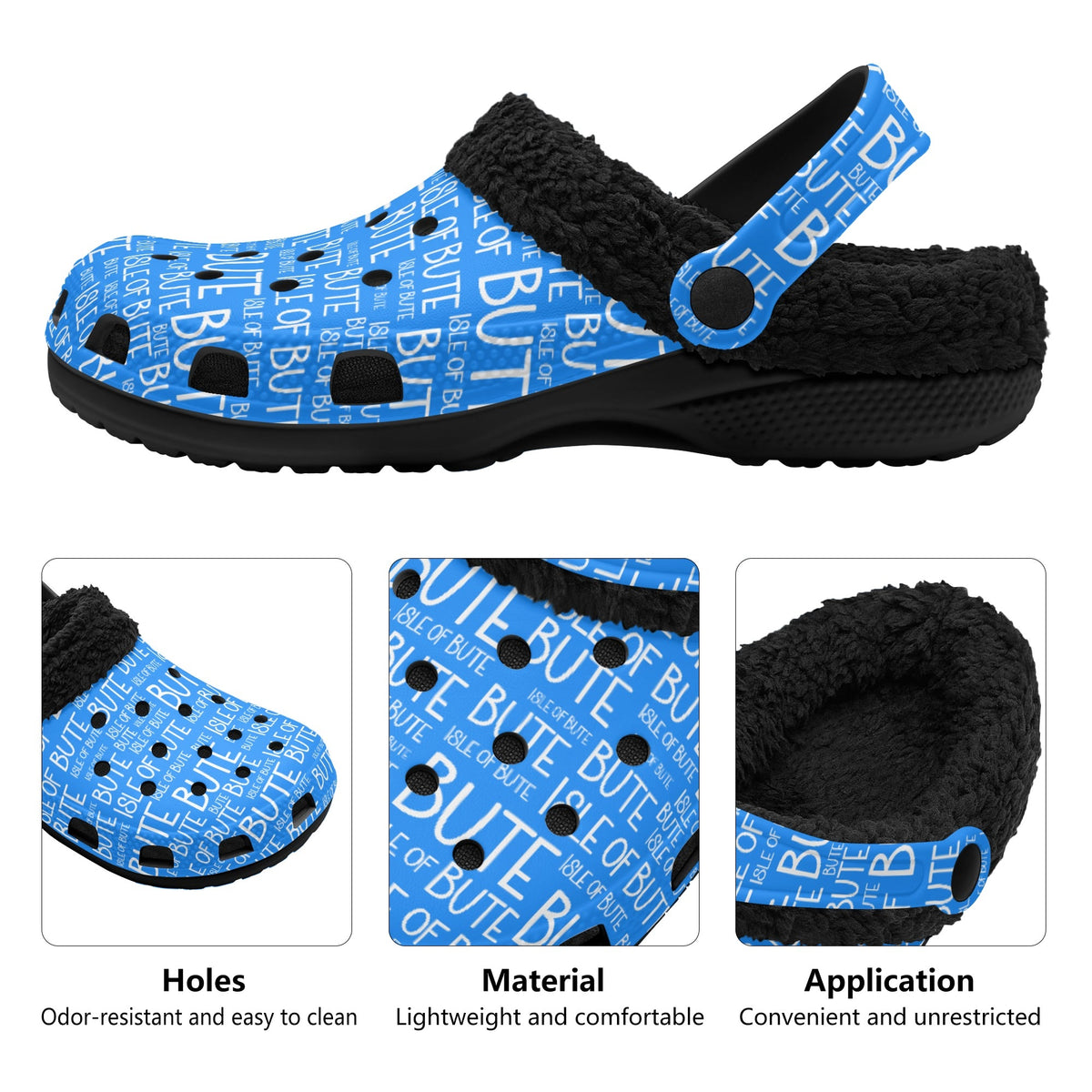 Isle of Bute Adults Fur Lined Clogs - Free p&p Worldwide