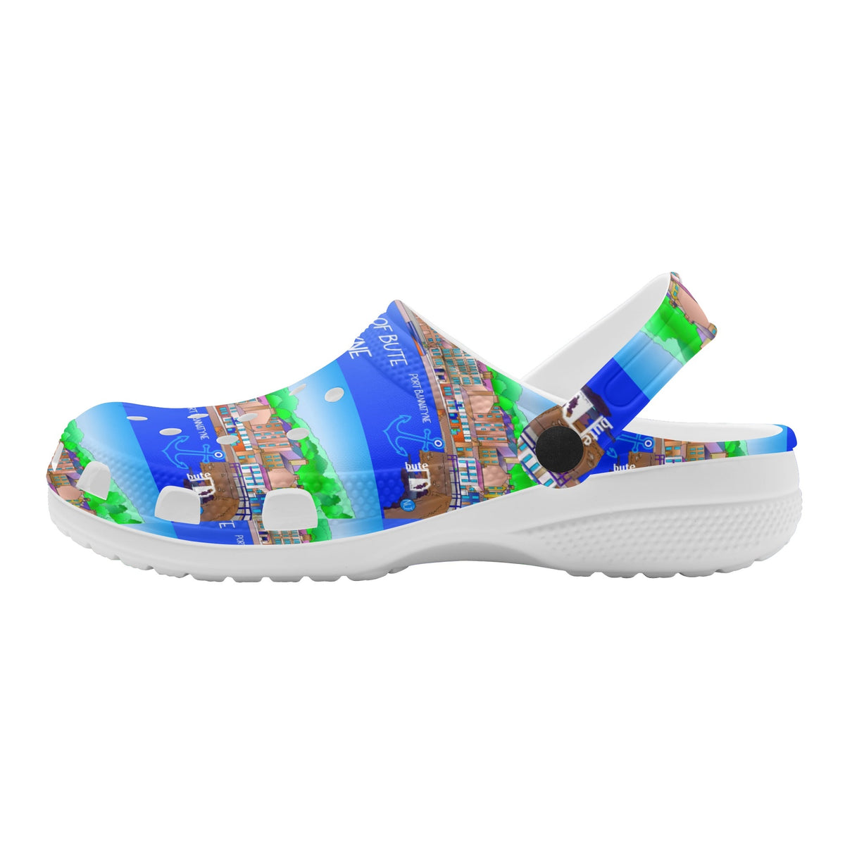 Port Bannatyne Isle of Bute Women's Soft Clogs - Free p&p Worldwide