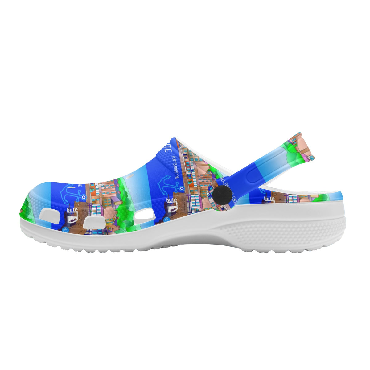 Port Bannatyne Isle of Bute Women's Soft Clogs - Free p&p Worldwide