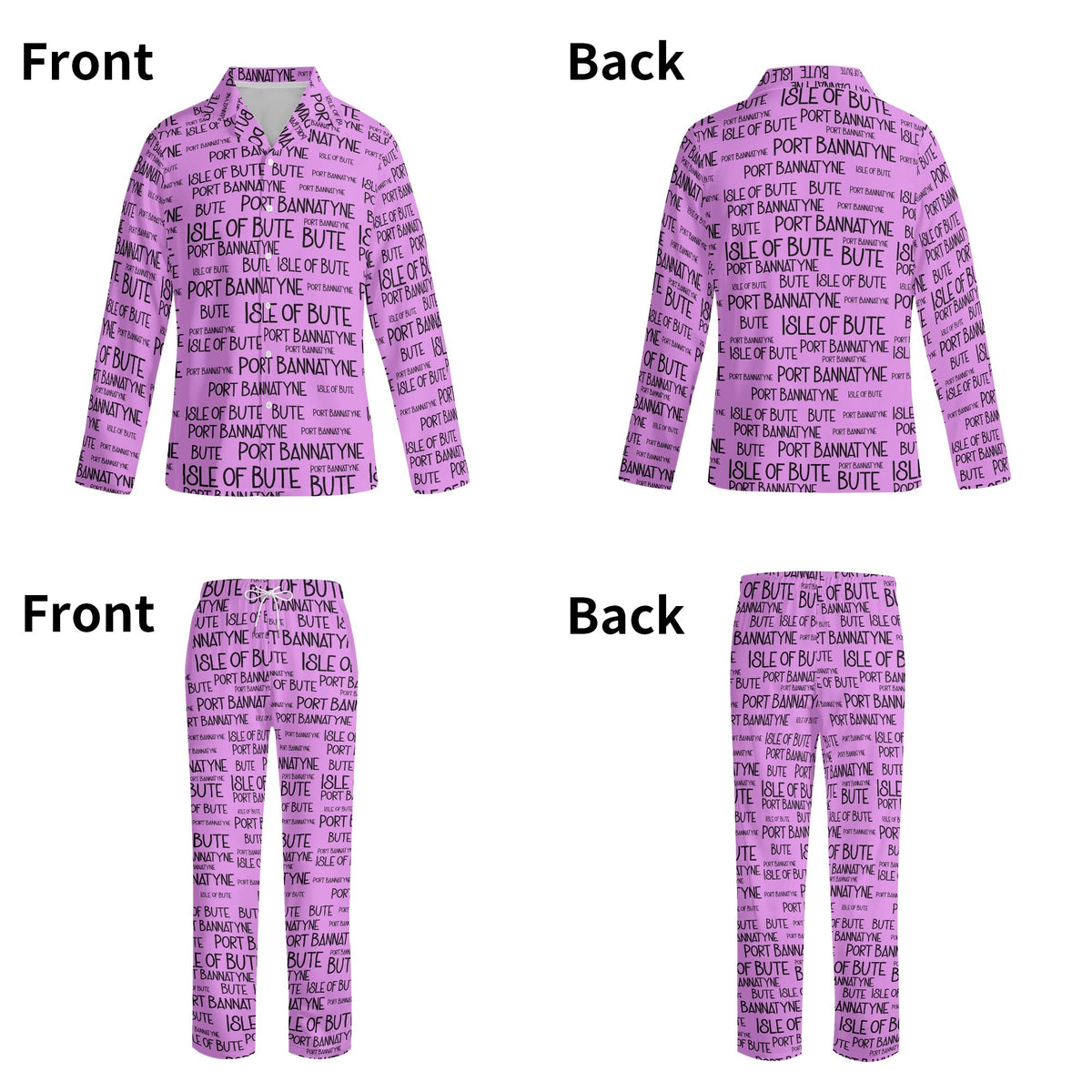 Adult - Port Bannatyne Isle of Bute Long-Sleeve Pyjama Set - Free p&p Worldwide