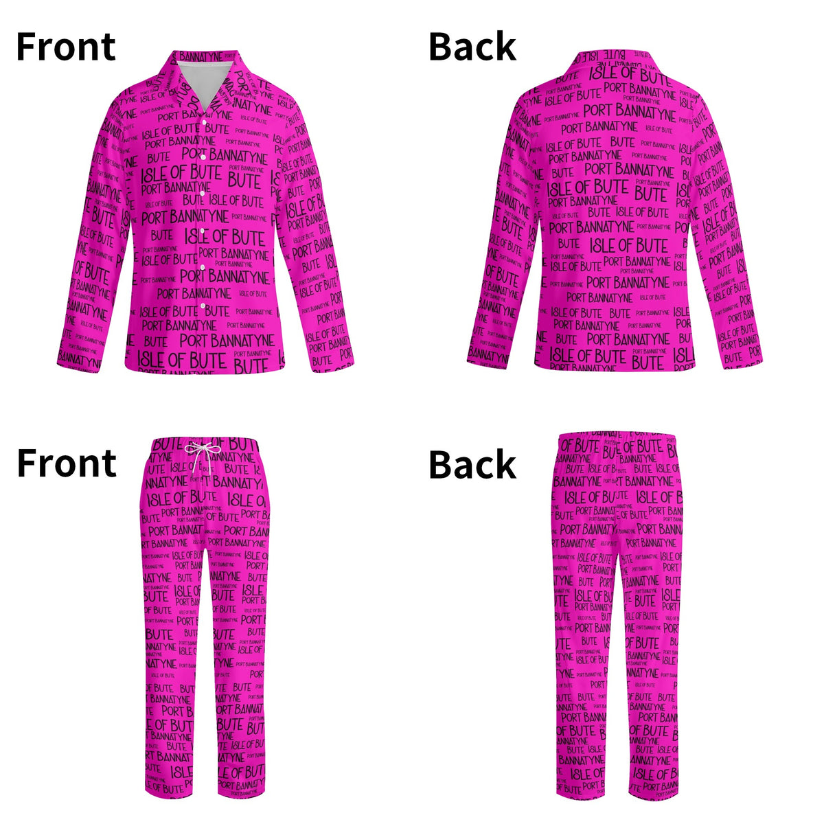 Adult - Port Bannatyne Isle of Bute Long-Sleeve Pyjama Set - Free p&p Worldwide