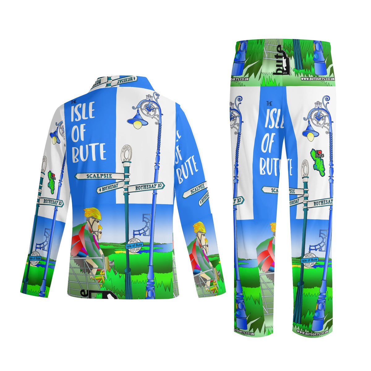 Adult Isle of Bute Long-Sleeve Pyjama Set - Free p&p Worldwide