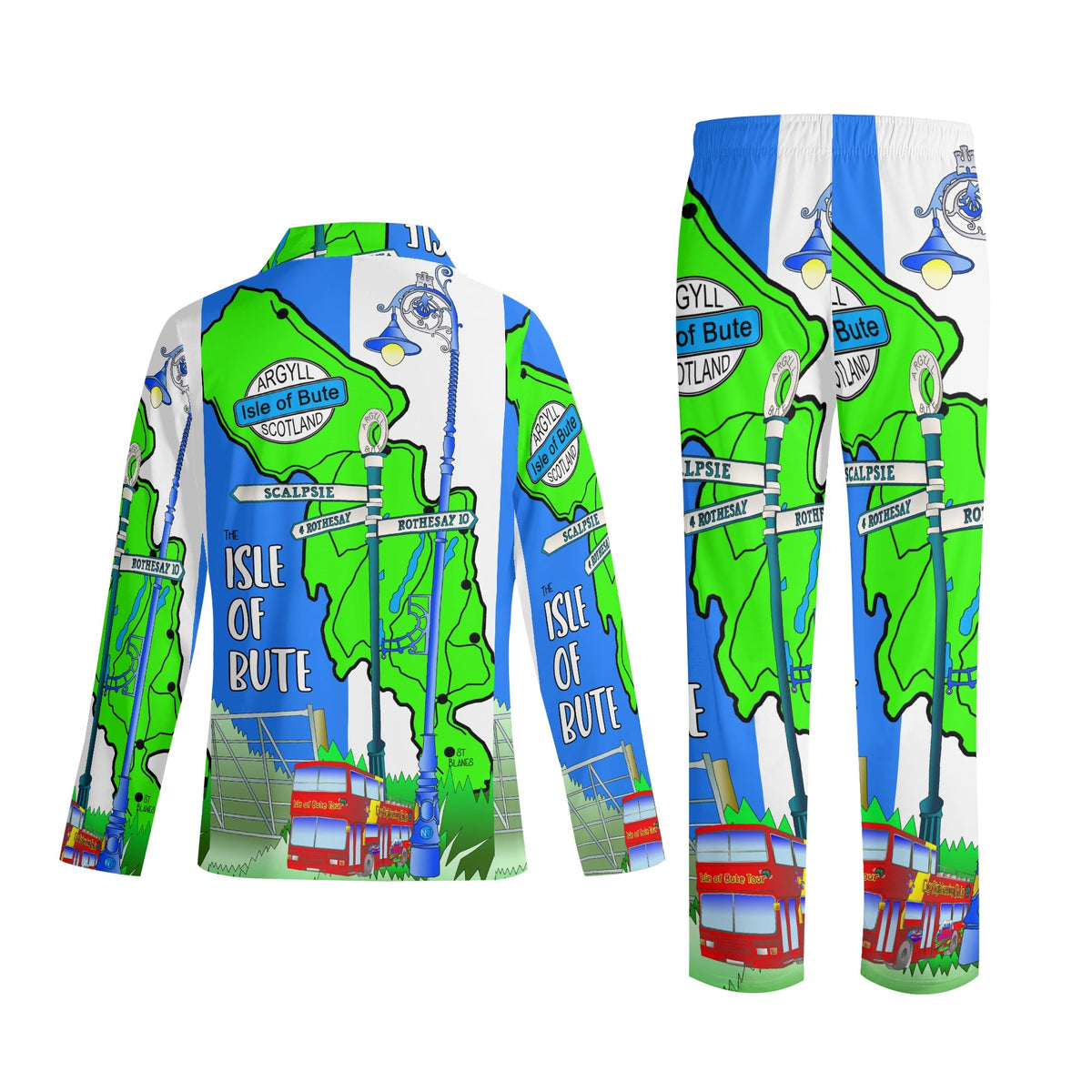 Adult Isle of Bute Long-Sleeve Pyjama Set - Free p&p Worldwide