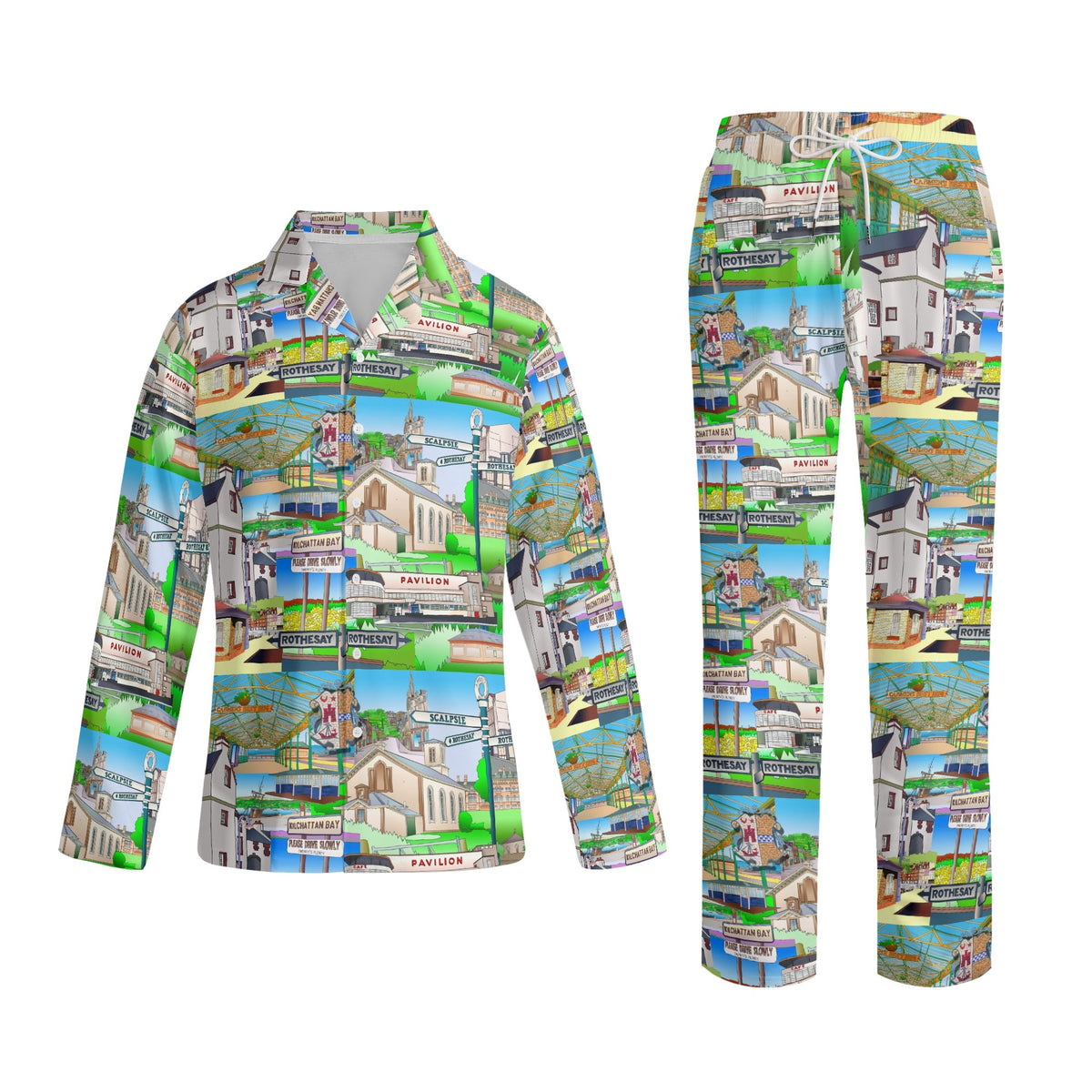 Adult Isle of Bute Long-Sleeve Pyjama Set - Free p&p Worldwide