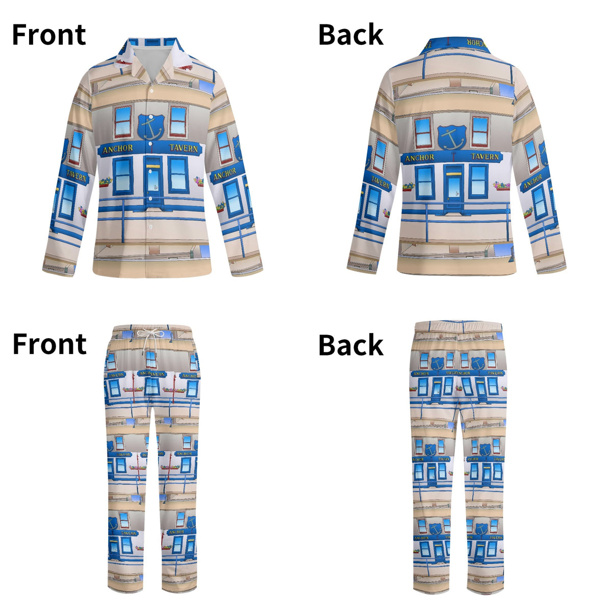 Adult The Anchor Tavern Isle of Bute Long-Sleeve Pyjama Set - Free p&p Worldwide