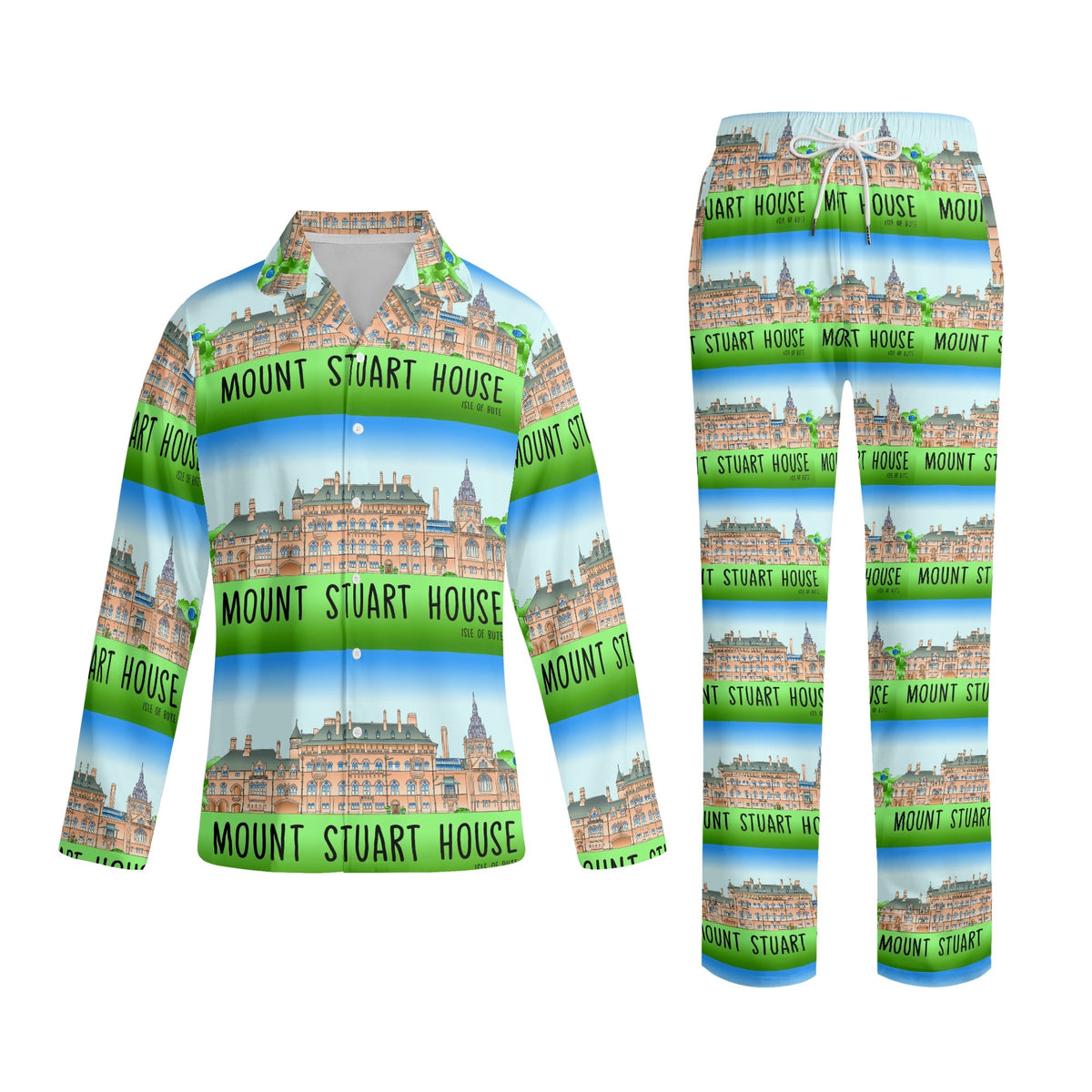 Adult Mount Stuart Isle of Bute Long-Sleeve Pyjama Set - Free p&p Worldwide