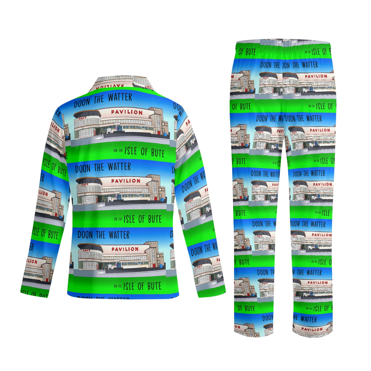 Adult Rothesay Pavilion Isle of Bute Long-Sleeve Pyjama Set - Free p&p Worldwide