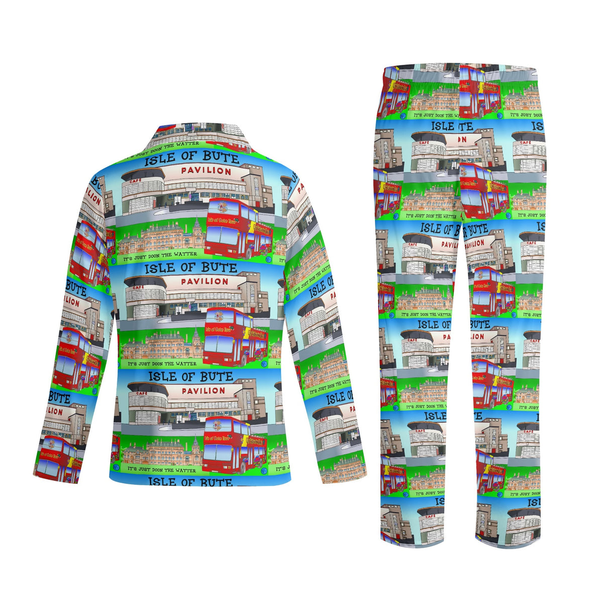 Adult Mount Stuart & Rothesay Pavilion Isle of Bute Long-Sleeve Pyjama Set - Free p&p Worldwide