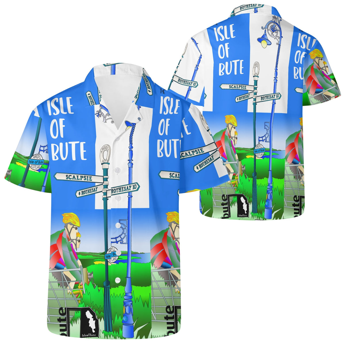 Isle of Bute Men's Casual Hawaiian Shirt - Free p&p Worldwide