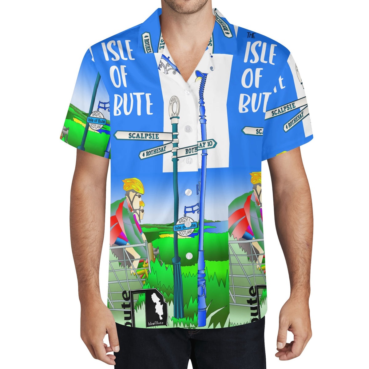 Isle of Bute Men's Casual Hawaiian Shirt - Free p&p Worldwide