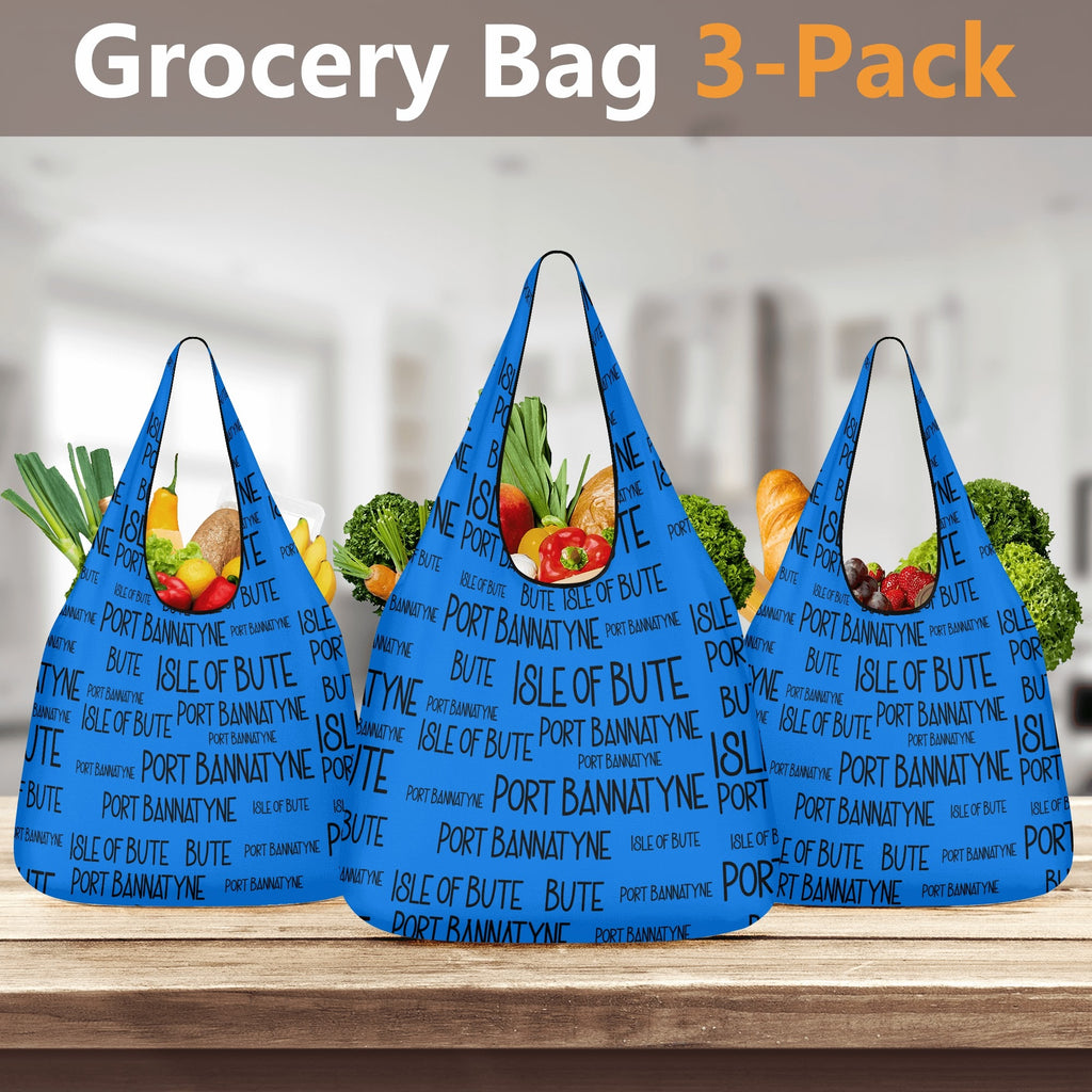 Isle of Bute - 3 Pack of Grocery Bag for Life - Free p&p worldwide