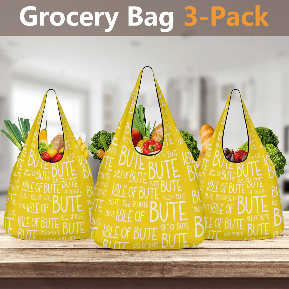 Isle of Bute - 3 Pack of Grocery Bag for Life - Free p&p worldwide