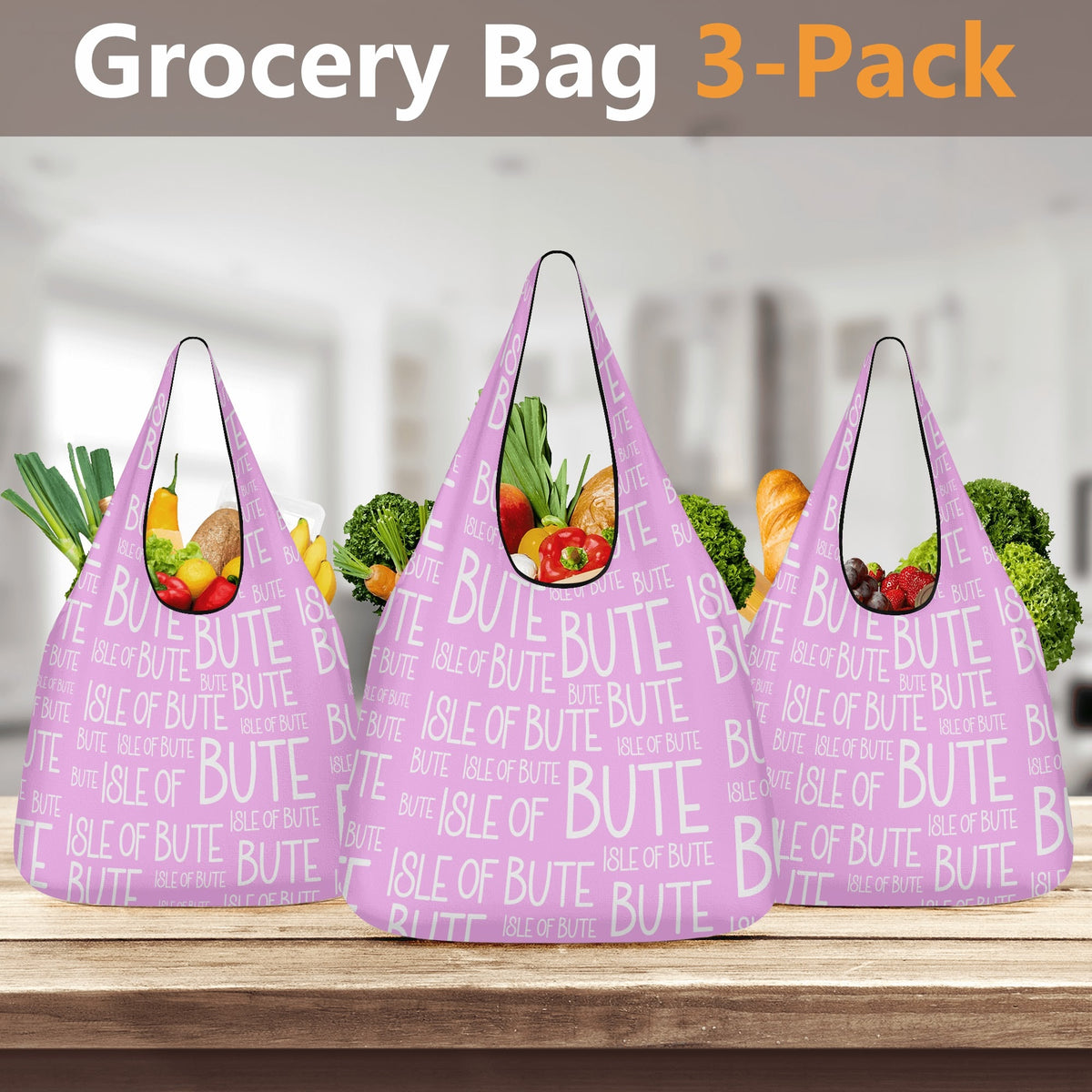Isle of Bute - 3 Pack of Grocery Bag for Life - Free p&p worldwide