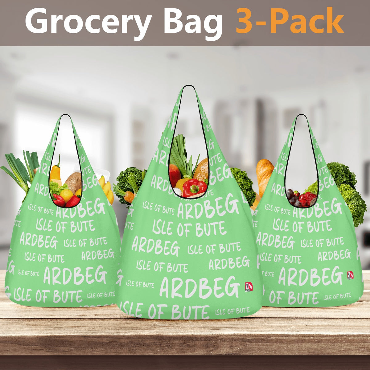 Isle of Bute - 3 Pack of Grocery Bag for Life - Free p&p worldwide
