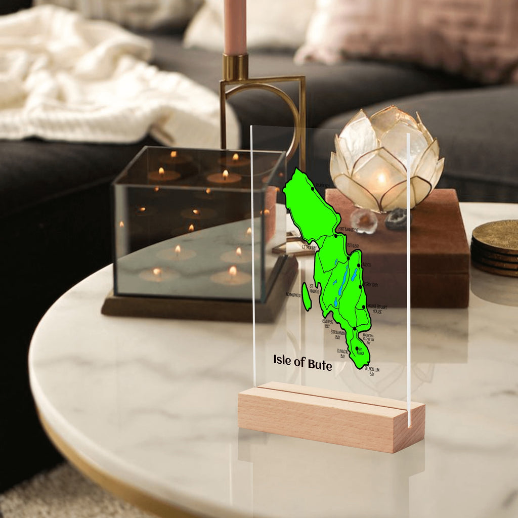 Isle of Bute Night Light with Wood Base - FREE p&p Worldwide
