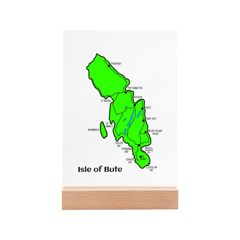 Isle of Bute Night Light with Wood Base - FREE p&p Worldwide