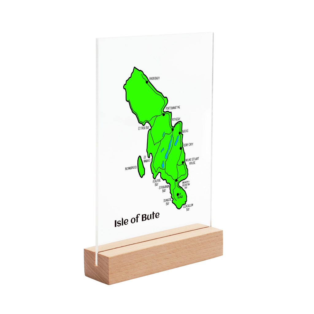 Isle of Bute Night Light with Wood Base - FREE p&p Worldwide