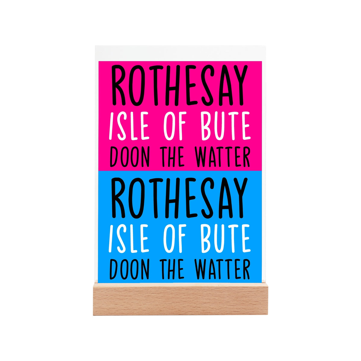 Isle of Bute Night Light with Wood Base - FREE p&p Worldwide