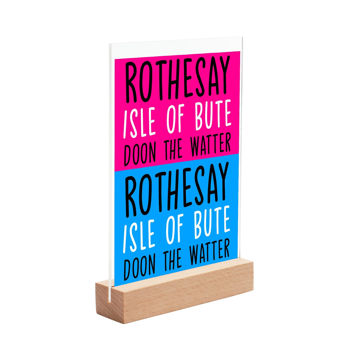 Isle of Bute Night Light with Wood Base - FREE p&p Worldwide