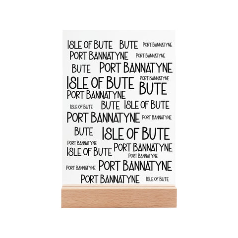 Isle of Bute Night Light with Wood Base - FREE p&p Worldwide