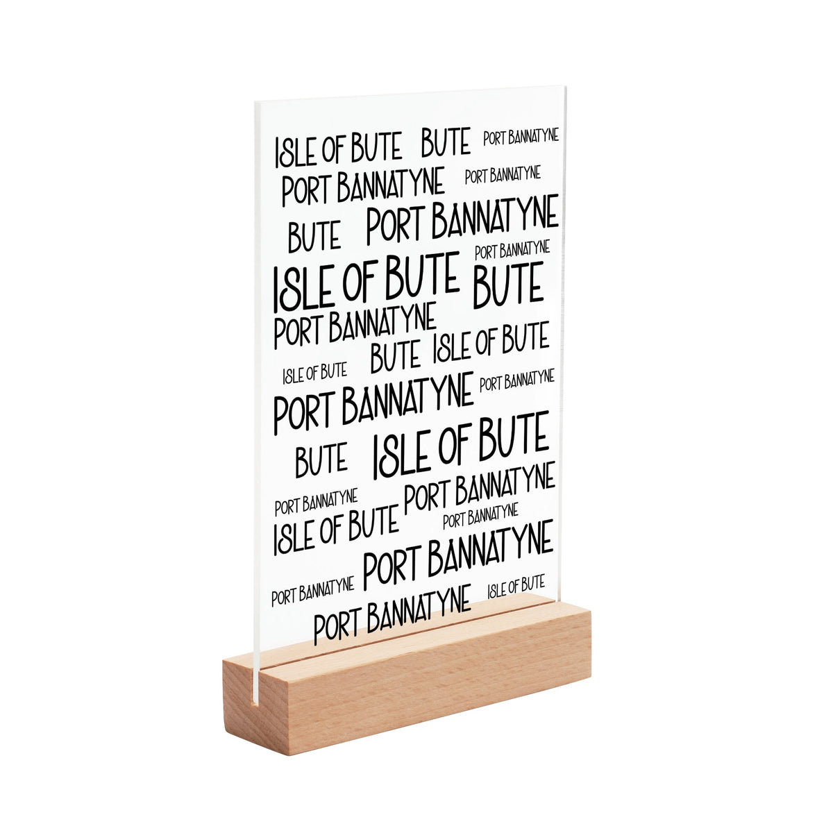 Isle of Bute Night Light with Wood Base - FREE p&p Worldwide