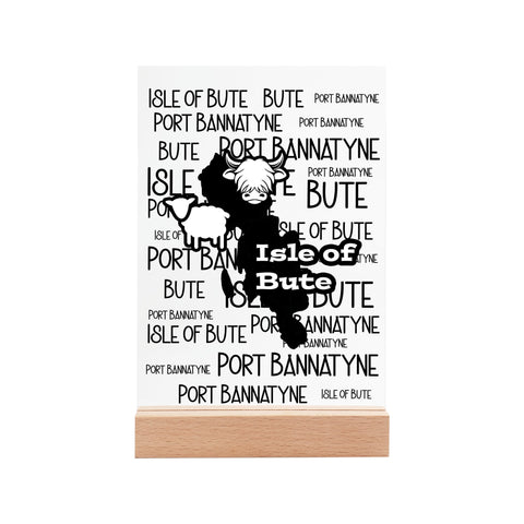 Isle of Bute Night Light with Wood Base - FREE p&p Worldwide