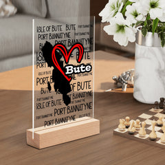 Isle of Bute Night Light with Wood Base - FREE p&p Worldwide